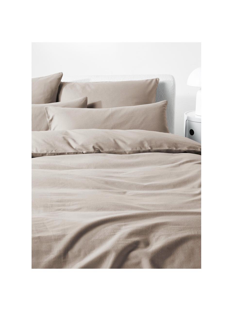 Flanell-Bettdeckenbezug Biba, Webart: Flanell, Beige, B 135 x L 200 cm