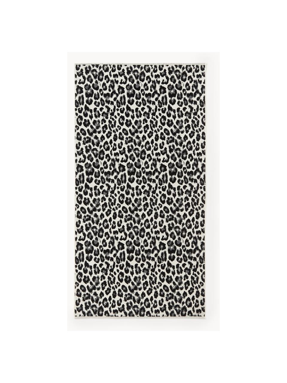 Strandlaken Dale met luipaardpatroon, Zwart, wit, B 90 x L 170 cm