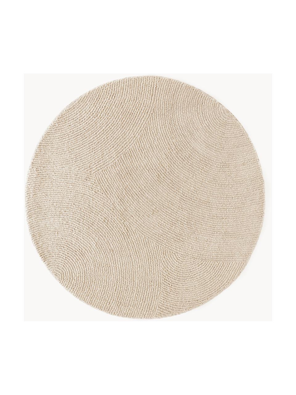 Okrúhly koberec s krátkym vlasom vyrobený z recyklovaných materiálov Eleni, Béžová, Ø 120 cm (veľkosť S)