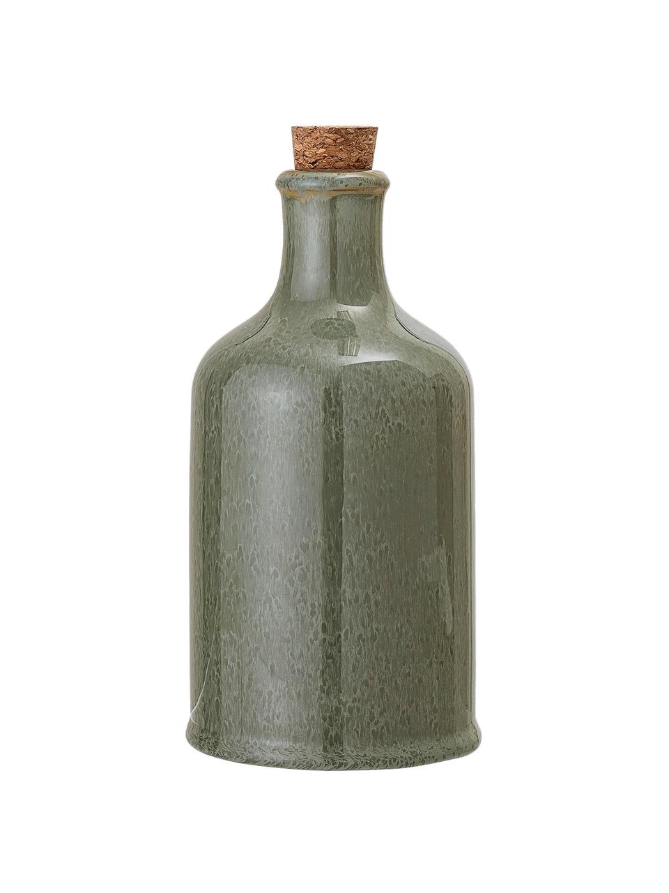 Bottiglia ermetica olio e aceto fatta a mano Pixie, Tonalità verdi, Ø 10 x Alt. 19 cm