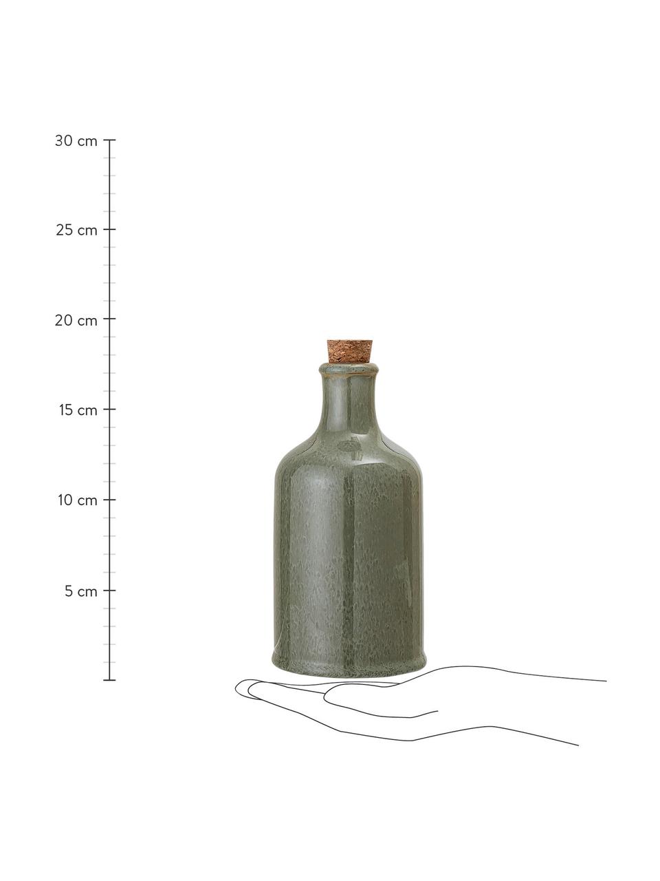 Bottiglia ermetica olio e aceto fatta a mano Pixie, Tonalità verdi, Ø 10 x Alt. 19 cm