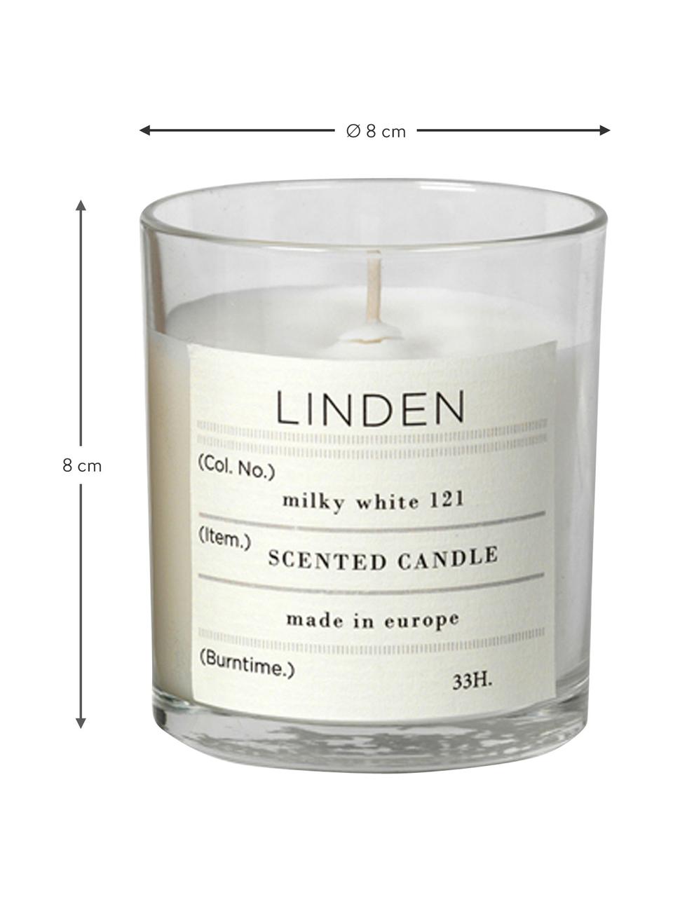 Candela profumata Linden (fiore di tiglio), Cera di soia naturale, vetro, Fiore di tiglio, Ø 8 x Alt. 8 cm