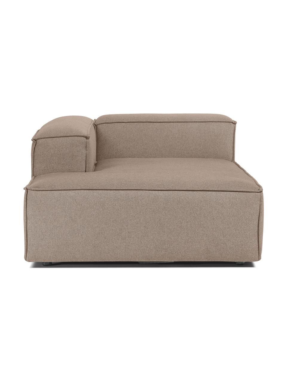 Modulo angolare Lennon, Rivestimento: 100% poliestere Con 115.0, Struttura: legno di pino massiccio, , Piedini: plastica, Tessuto marrone, Larg. 119 x Prof. 180 cm, chaise-longue a sinistra