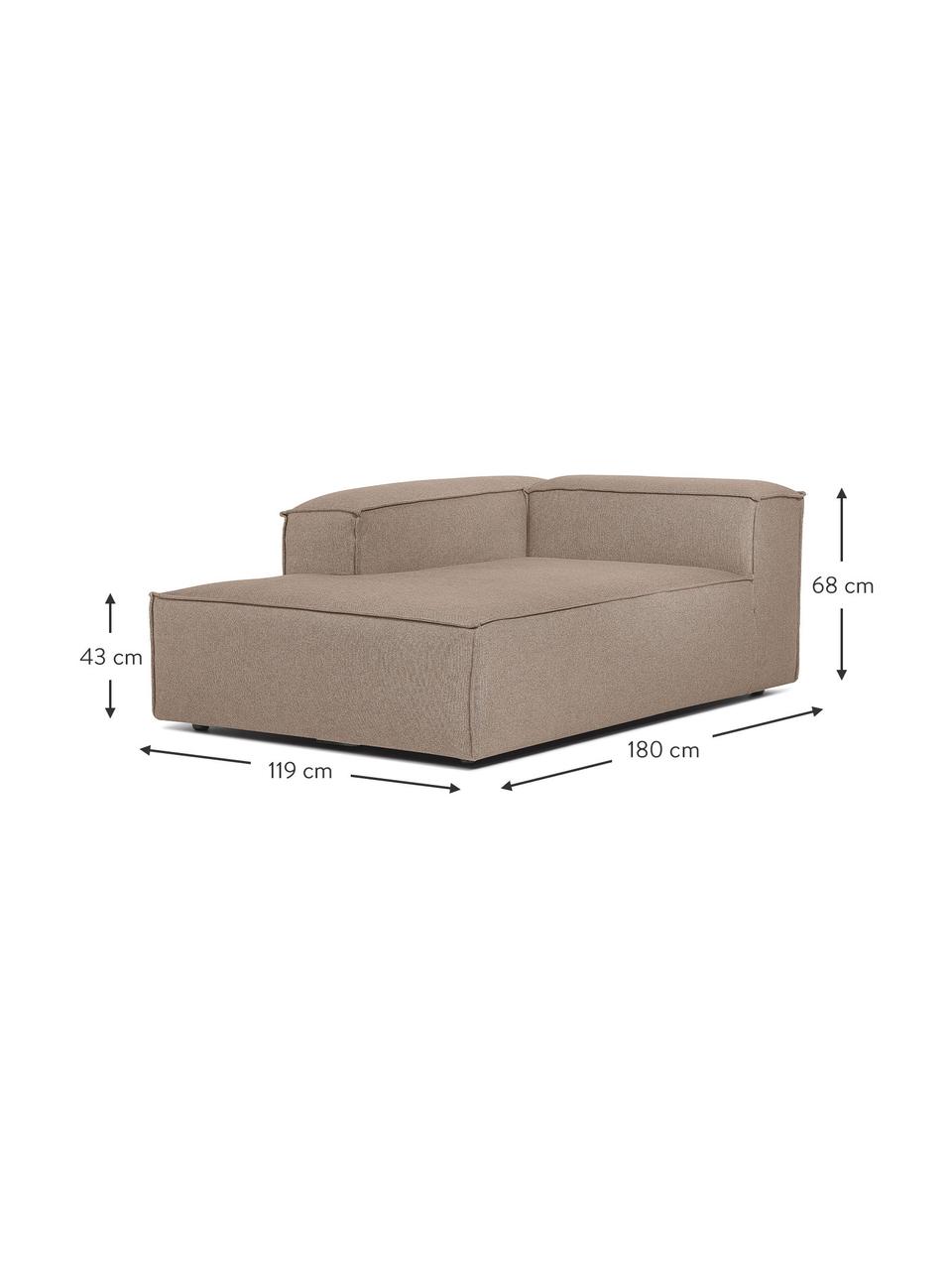 Modulo angolare Lennon, Rivestimento: 100% poliestere Con 115.0, Struttura: legno di pino massiccio, , Piedini: plastica, Tessuto marrone, Larg. 119 x Prof. 180 cm, chaise-longue a sinistra