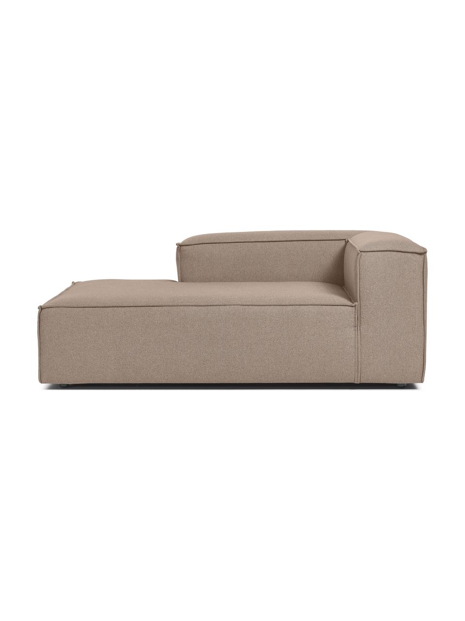 Modulo angolare Lennon, Rivestimento: 100% poliestere Con 115.0, Struttura: legno di pino massiccio, , Piedini: plastica, Tessuto marrone, Larg. 119 x Prof. 180 cm, chaise-longue a sinistra