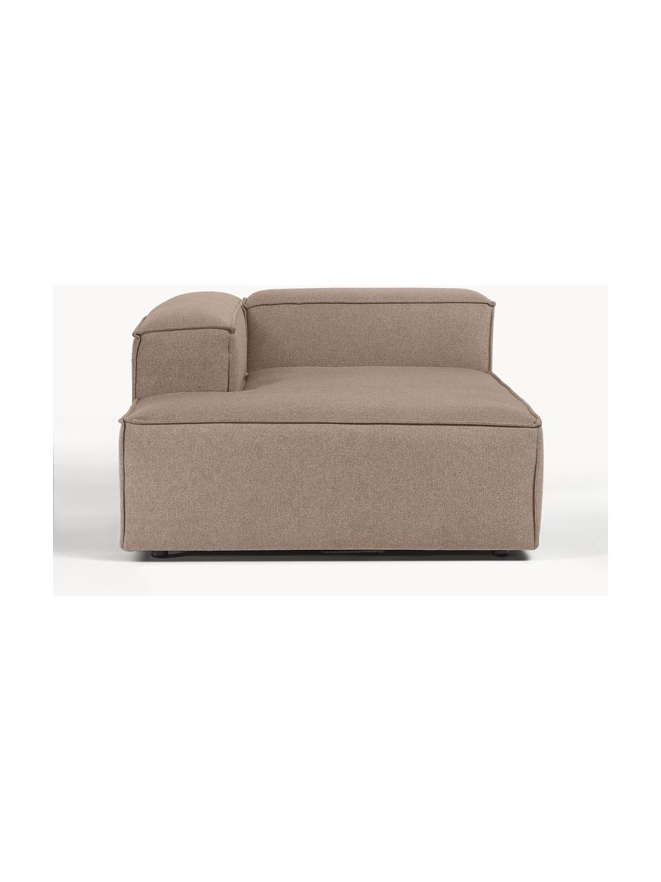 Ottomane-Eckmodul Lennon, Bezug: 100 % Polyester Der strap, Gestell: Massives Kiefernholz FSC-, Webstoff Taupe, B 119 x T 180 cm, Eckteil links