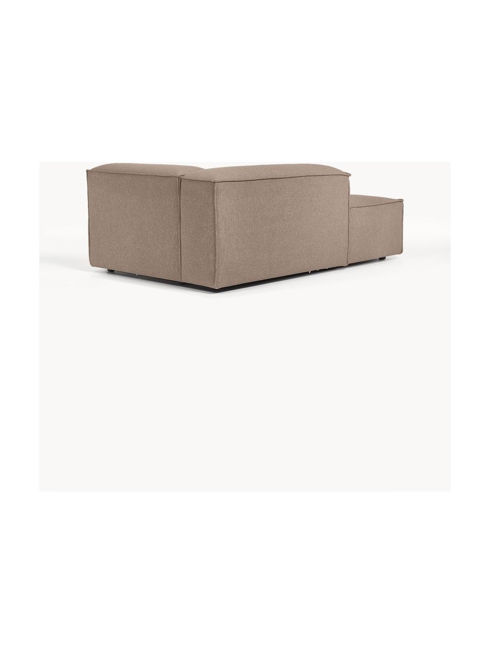 Chaise longue hoekmodule Lennon, Bekleding: 100% polyester De slijtva, Frame: massief grenenhout, FSC-g, Poten: kunststof, Geweven stof taupe, B 119 x D 180 cm, hoekdeel links