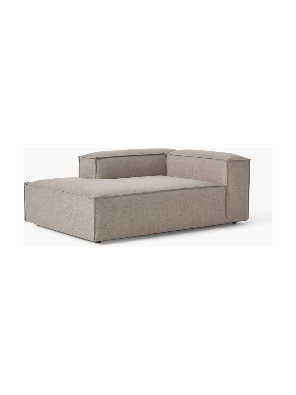 Chaise longue hoekmodule Lennon, Bekleding: 100% polyester De slijtva, Frame: massief grenenhout, multi, Poten: kunststof Dit product is , Geweven stof taupe, B 119 x D 180 cm, hoekdeel links