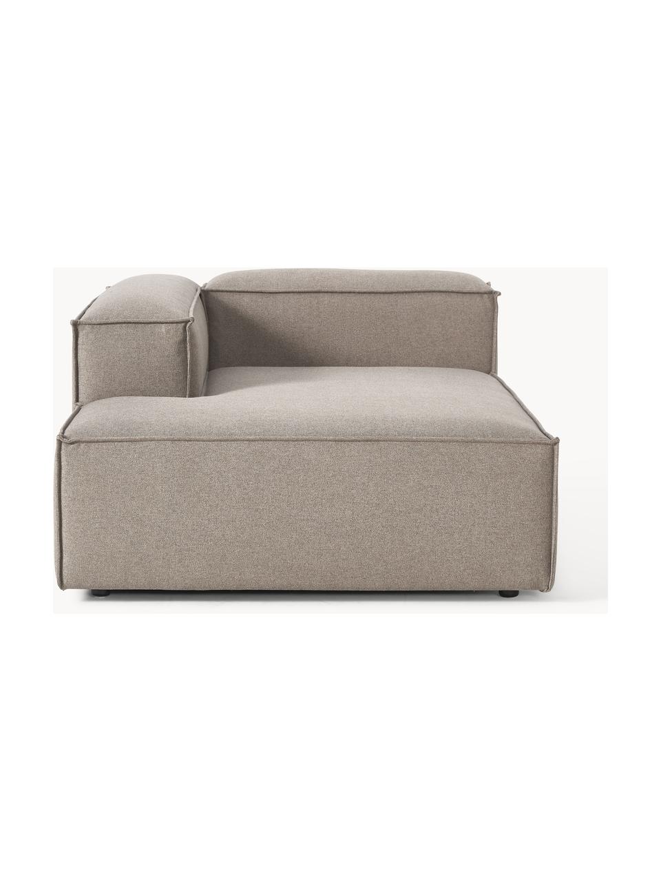 Chaise longue hoekmodule Lennon, Bekleding: 100% polyester De slijtva, Frame: massief grenenhout, multi, Poten: kunststof Dit product is , Geweven stof taupe, B 119 x D 180 cm, hoekdeel links