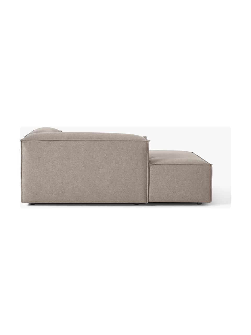 Chaise longue hoekmodule Lennon, Bekleding: 100% polyester De slijtva, Frame: massief grenenhout, multi, Poten: kunststof Dit product is , Geweven stof taupe, B 119 x D 180 cm, hoekdeel links