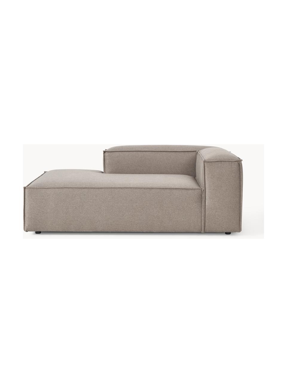 Chaise longue hoekmodule Lennon, Bekleding: 100% polyester De slijtva, Frame: massief grenenhout, multi, Poten: kunststof Dit product is , Geweven stof taupe, B 119 x D 180 cm, hoekdeel links