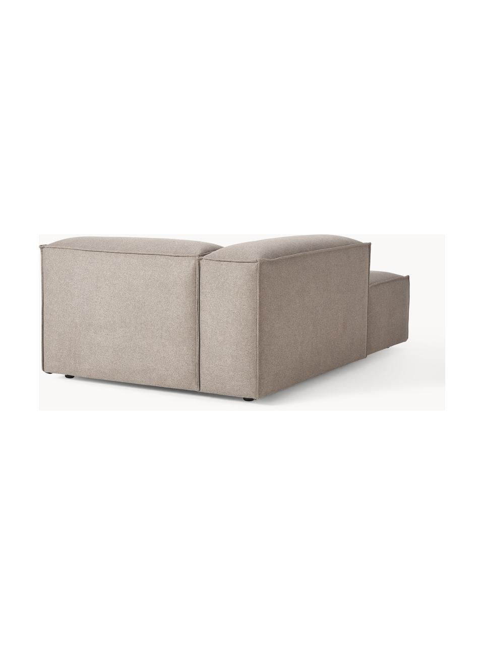 Chaise longue hoekmodule Lennon, Bekleding: 100% polyester De slijtva, Frame: massief grenenhout, multi, Poten: kunststof Dit product is , Geweven stof taupe, B 119 x D 180 cm, hoekdeel links