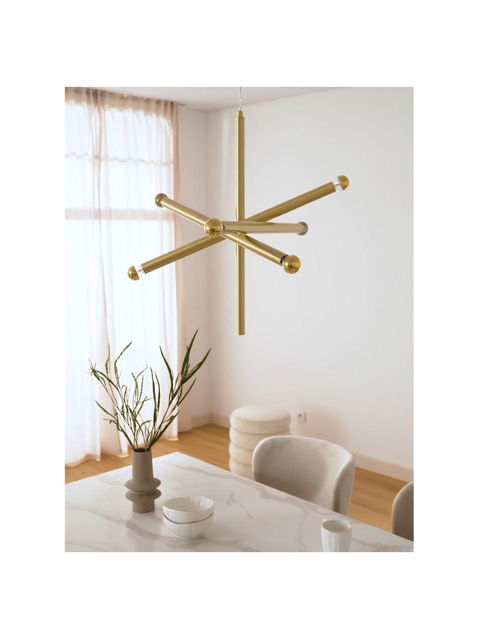 Design hanglamp Sticks, Messingkleurig, B 60 cm