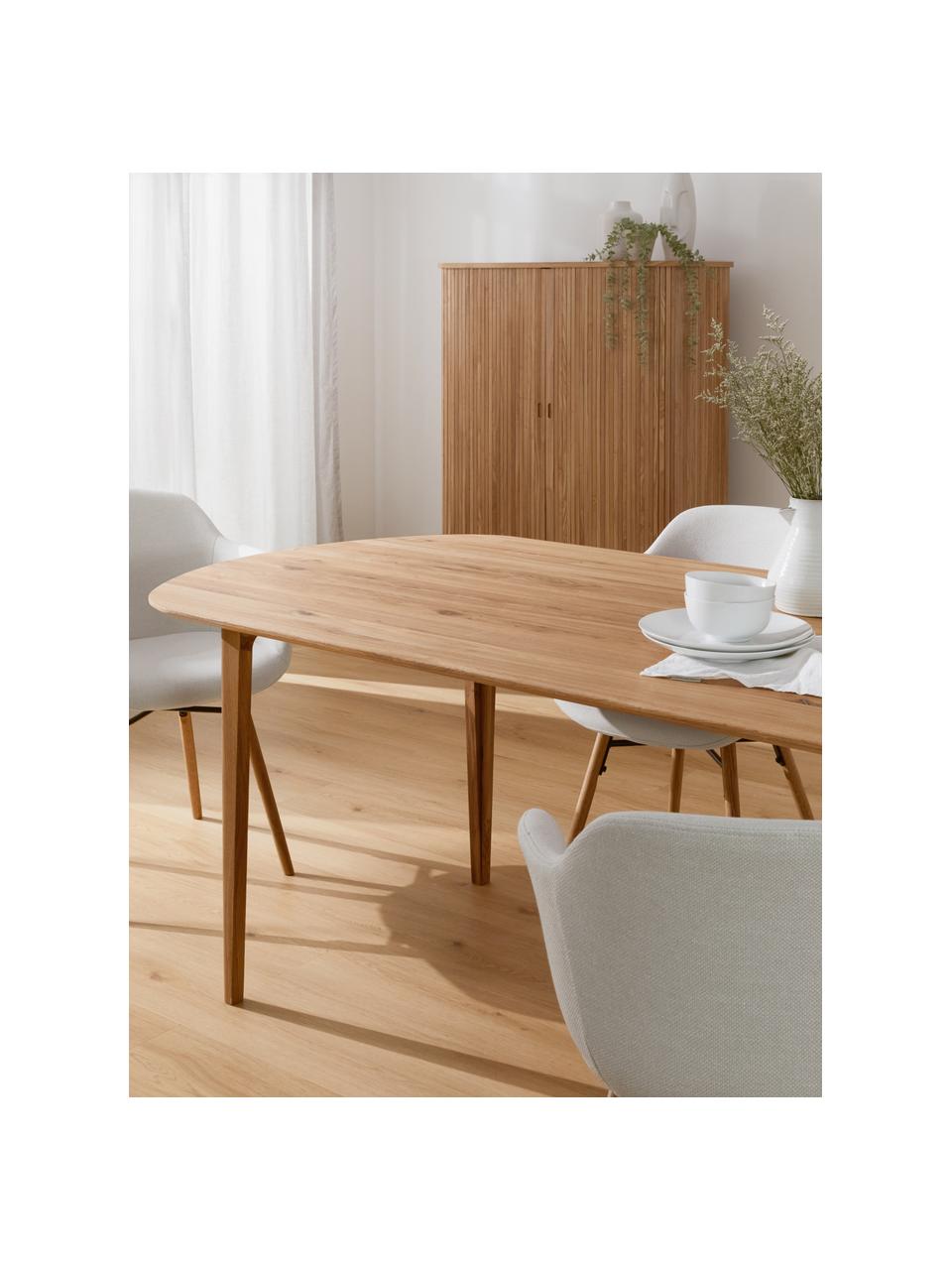 Tavolo ovale in legno di quercia Archie, 200 x 100 cm, Legno di quercia massiccio, oliato 
100% legno FSC proveniente da foreste sostenibili, Legno di quercia, Larg. 200 x Prof. 100 cm