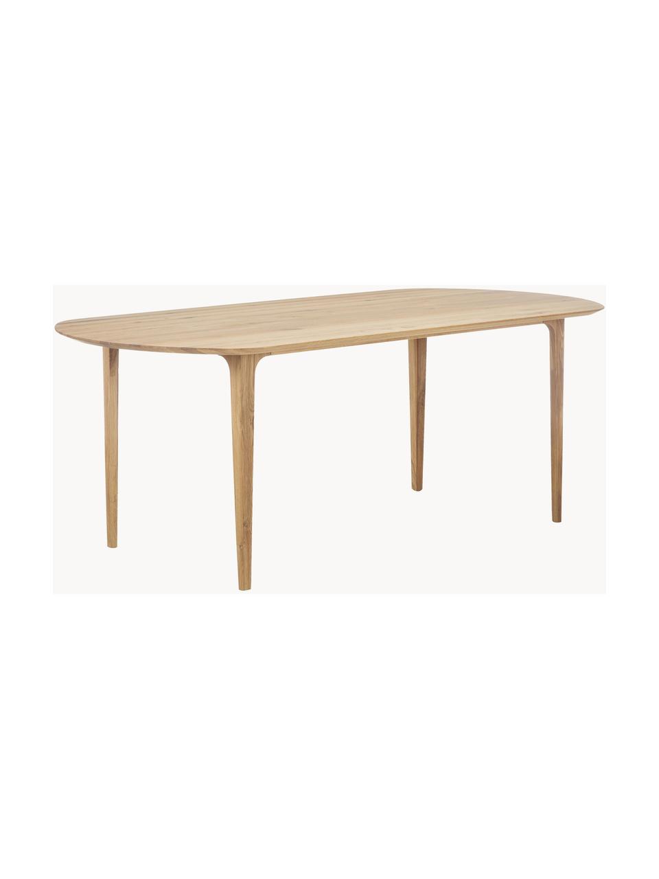 Ovale eettafel Archie van eikenhout, 200 x 100 cm, Massief geolied eikenhout, 
100 % FSC hout uit duurzame bosbouw, Eikenhout, B 200 x D 100 cm