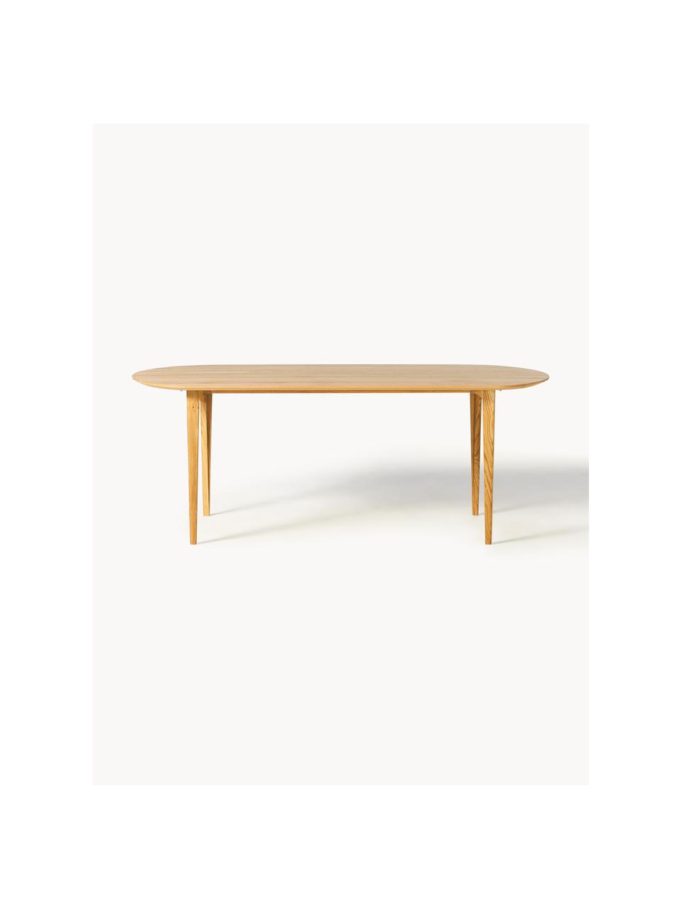 Table ovale en chêne massif Archie, 200 x 100 cm, Bois de chêne massif, huilé
Ce produit est fabriqué à partir de bois certifié FSC® issu du développement durable, Chêne, huilé, larg. 200 x prof. 100 cm