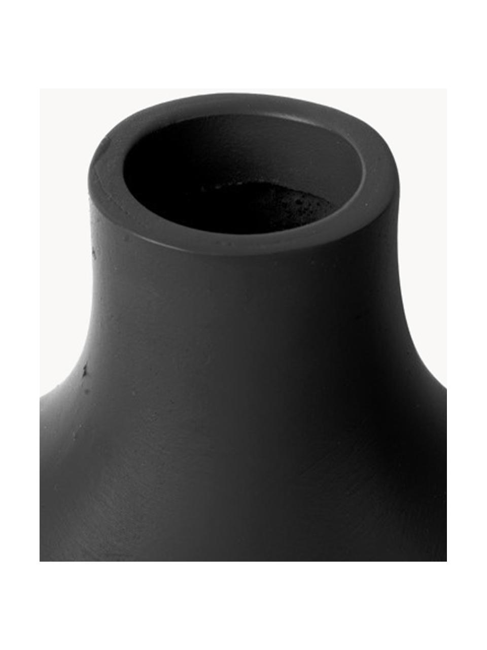 Vase Organic Curves in organischer Form, Polyresin, Schwarz, B 18 x H 21 cm