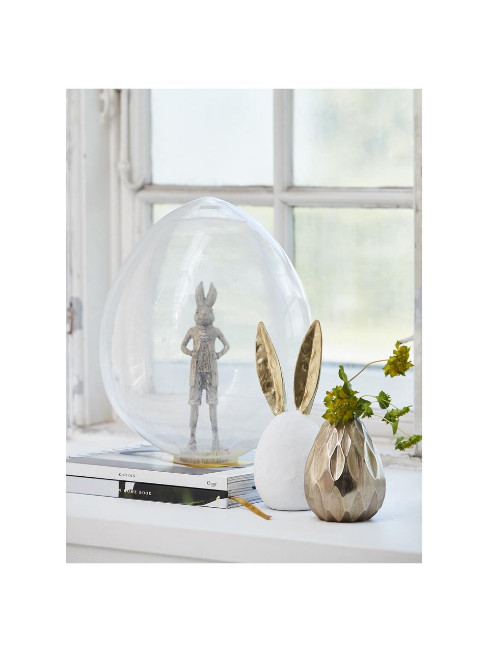 Ručne vyrobené dekoračné vajíčko zo skla Murina, Sklo, Priehľadná, Ø 22 x V 30 cm