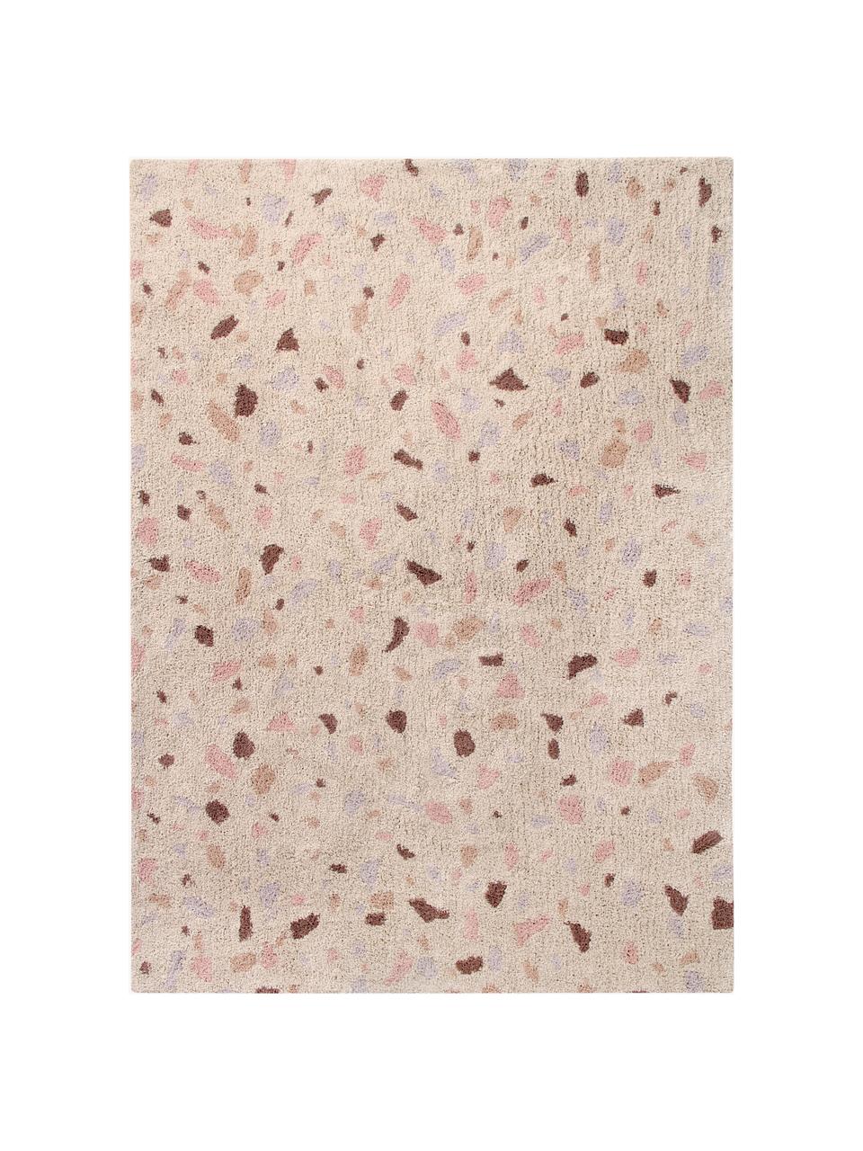 Ručne tkaný detský koberec Terrazzo, Broskyňová, tóny ružovej, Š 140 x D 200 cm (veľkosť M)