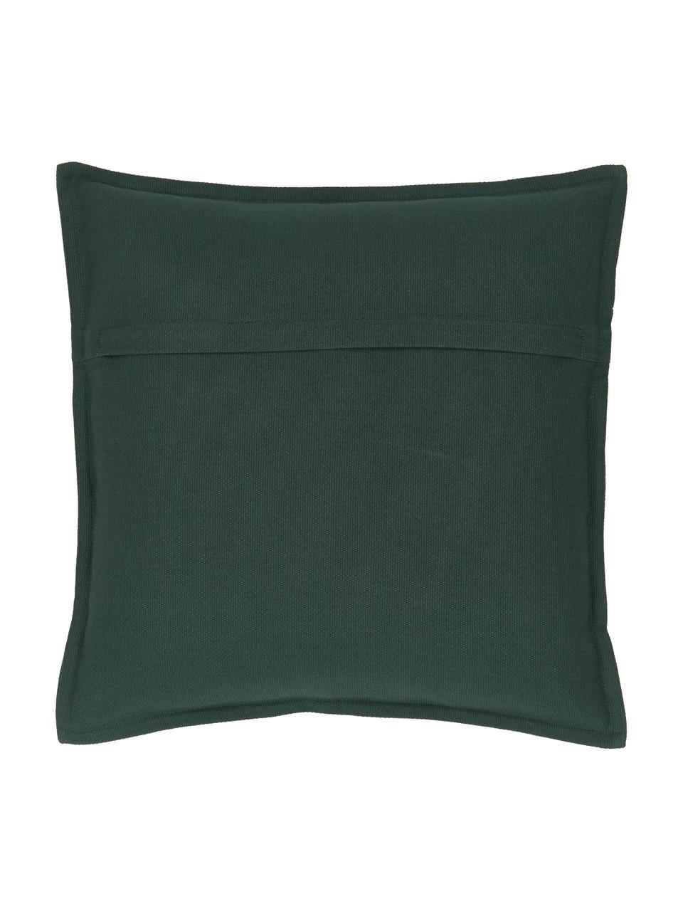 Bavlněný povlak na polštář s lemem Mads, 100 % bavlna, Tmavě zelená, Š 40 cm, D 40 cm