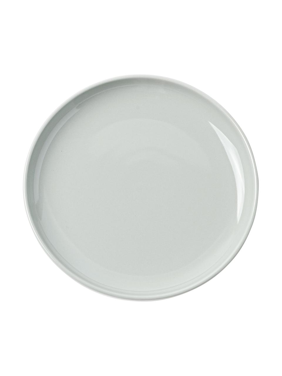 Talerz deserowy z porcelany Nessa, 4 szt., Porcelana twarda, Jasny szary, Ø 19 x W 3 cm