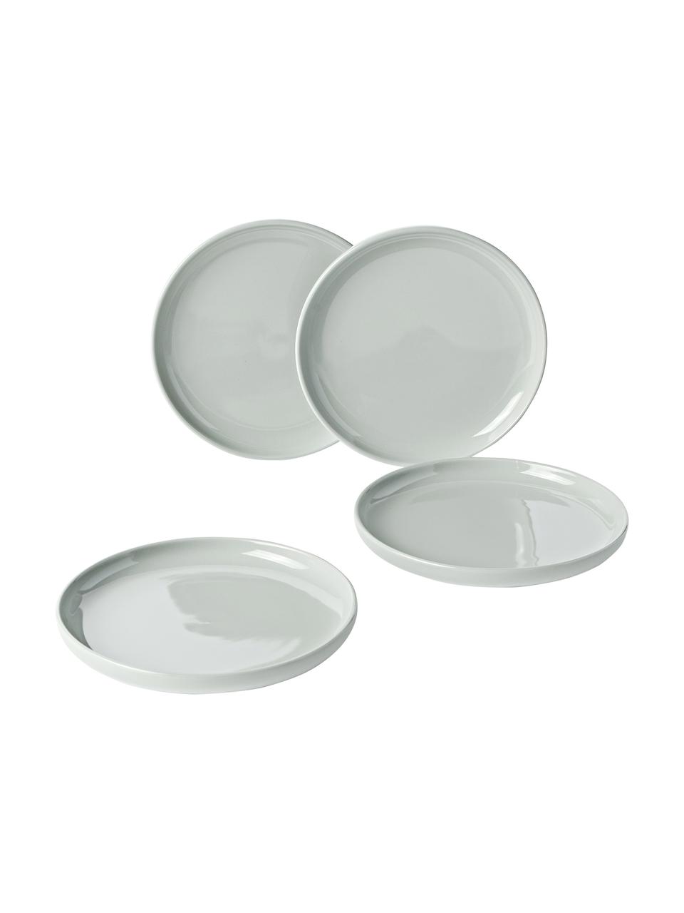 Porcelánové dezertní talíře Nessa, 4 ks, Vysoce kvalitní porcelán, Světle šedá, Š 19 cm, V 3 cm
