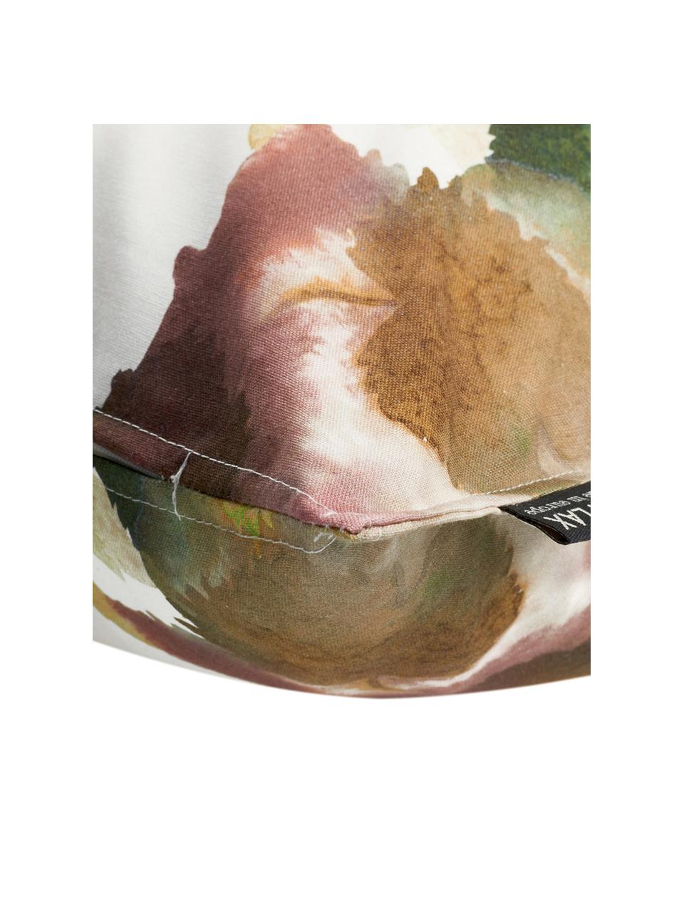 Federa arredo in cotone Otono, Cotone, Bianco, beige, tonalità marroni e rosse, Larg. 40 x Lung. 40 cm