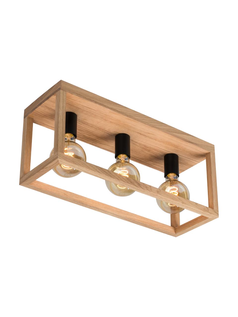 Riel de madera Kago, Estructura: madera de roble aceitada, Marrón, negro, An 52 x Al 25 cm