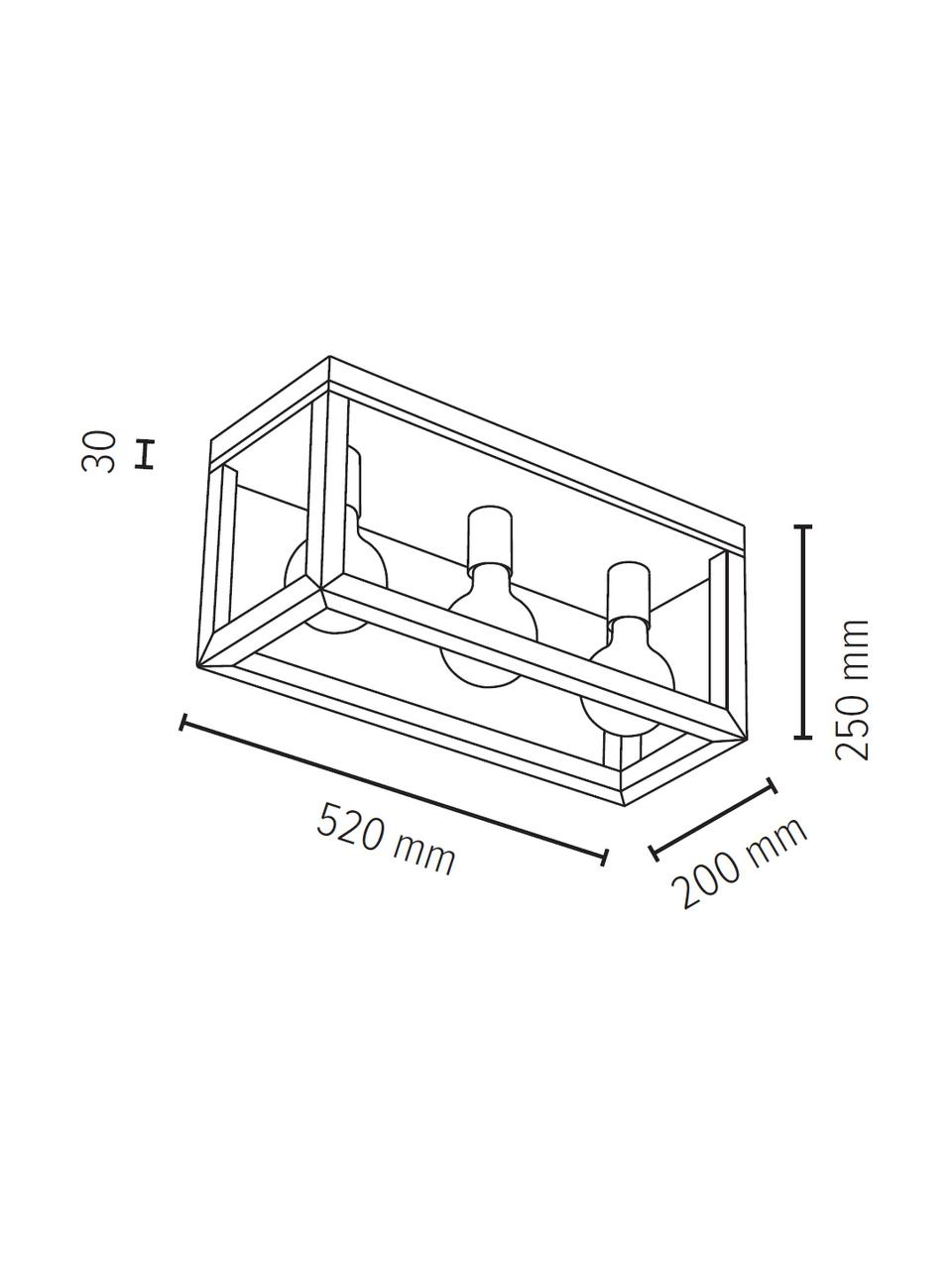 Deckenstrahler Kago aus Holz, Braun, Schwarz, 52 x 25 cm