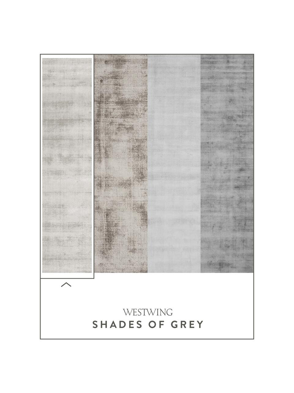 Rond viscose vloerkleed Jane, handgeweven, Bovenzijde: 100% viscose, Onderzijde: 100% katoen, Greige, Ø 300 cm (Maat XL)