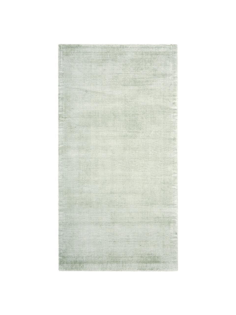 Tapis en viscose tissé main Jane, Vert sauge, larg. 300 x long. 400 cm (taille XL)