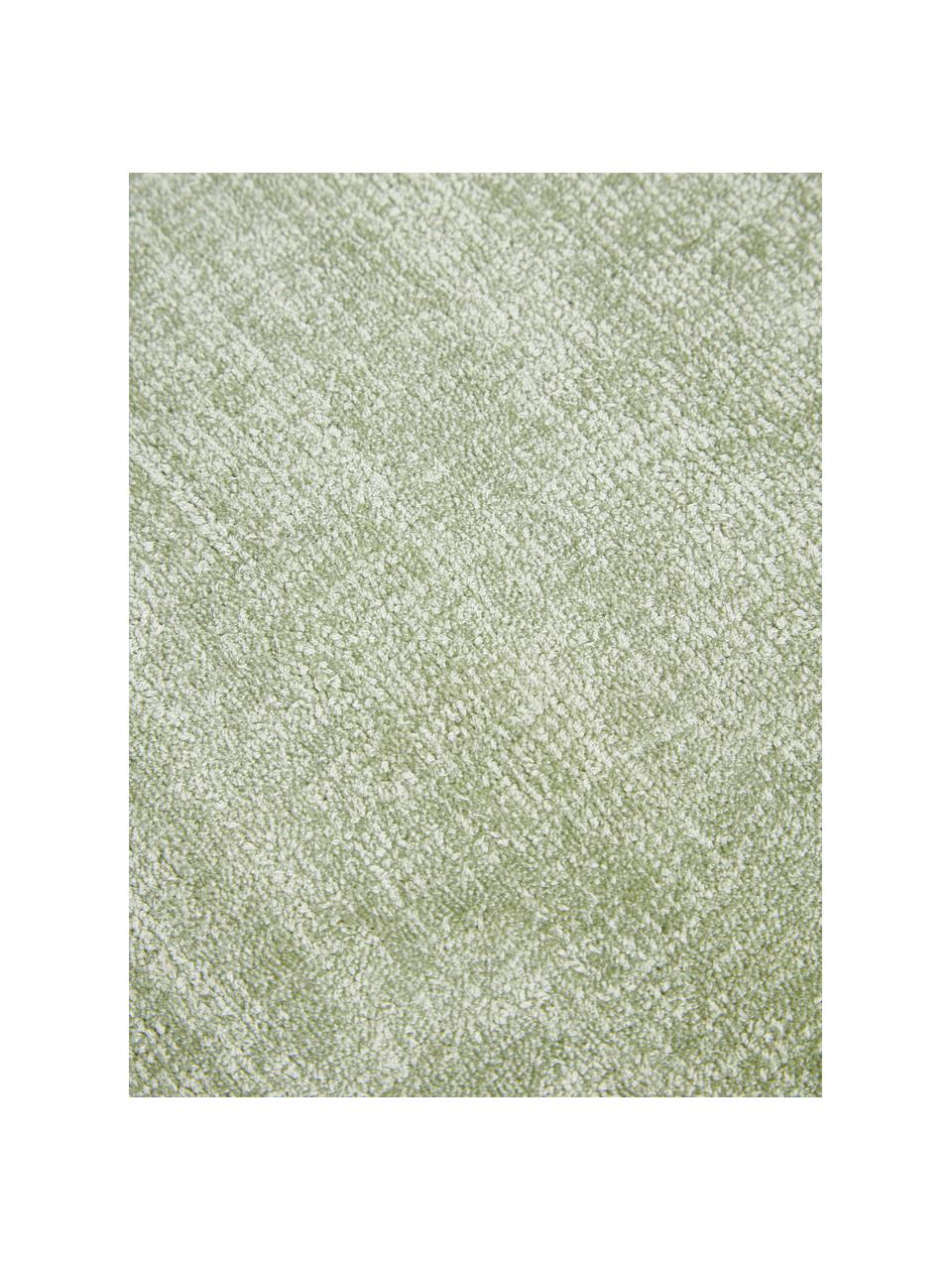 Tappeto in viscosa fatto a mano Jane, Retro: 100% cotone Il materiale , Verde salvia, Larg. 160 x Lung. 230 cm  (taglia M)
