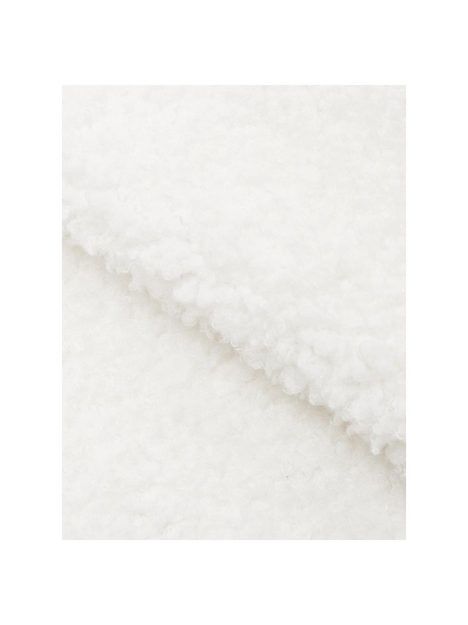 Plaid en peluche blanc Mille, Blanc, larg. 150 x long. 200 cm