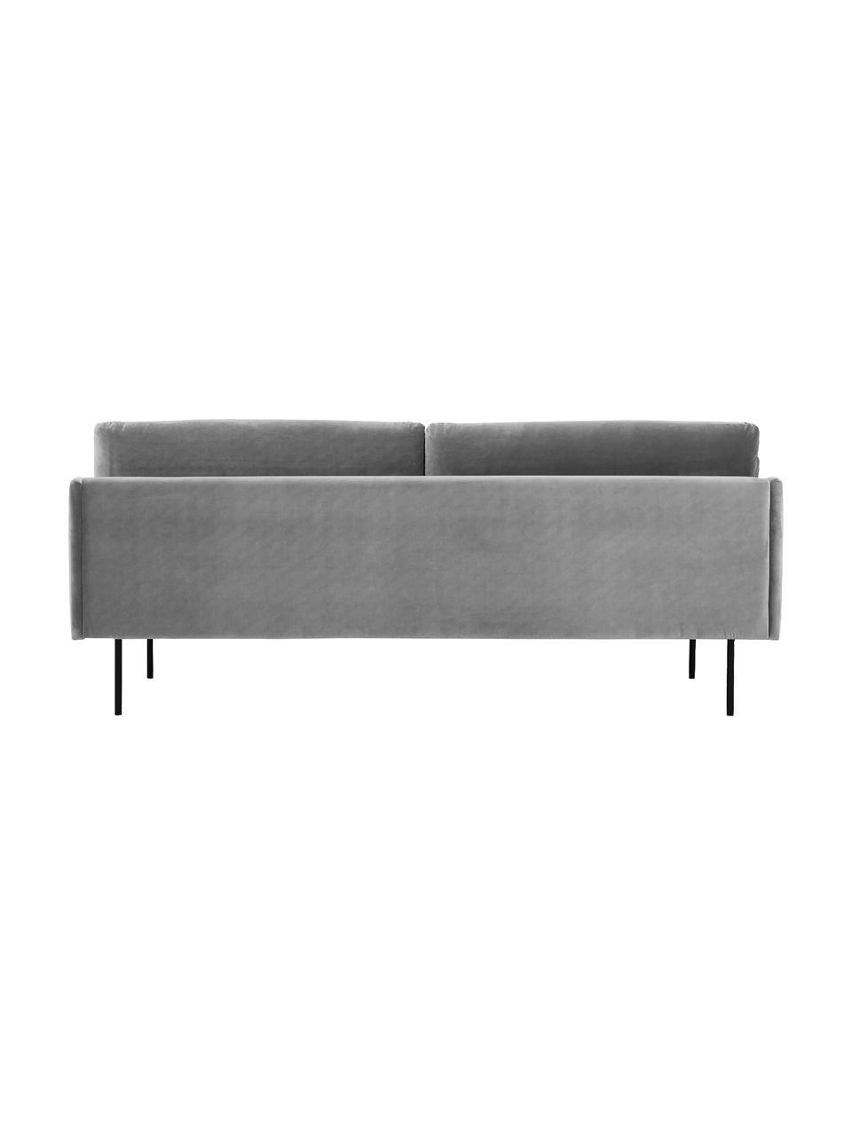 Sofá de terciopelo Moby (2 plazas), Tapizado: terciopelo (poliéster de , Estructura: madera de pino maciza, Patas: metal con pintura en polv, Terciopelo gris, An 170 x F 95 cm