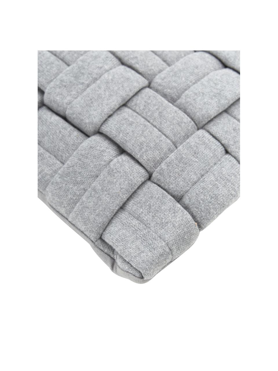 Housse de coussin tissé rectangulaire gris clair Norman, Gris clair, larg. 30 x long. 50 cm