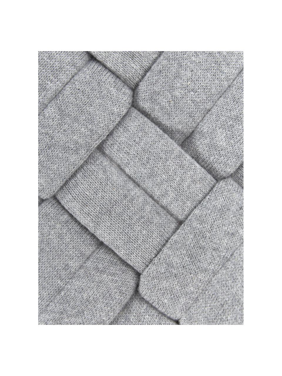 Housse de coussin tissé rectangulaire gris clair Norman, Gris clair, larg. 30 x long. 50 cm