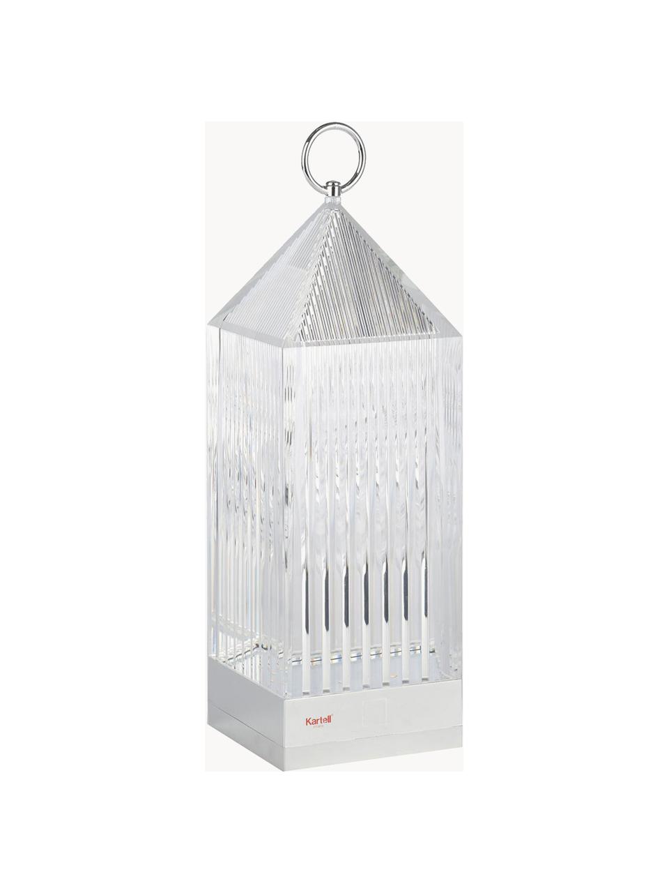 Mobilna lampa stołowa z funkcją przyciemniania Lantern, Tworzywo sztuczne, Odcienie srebrnego, S 10 x W 31 cm