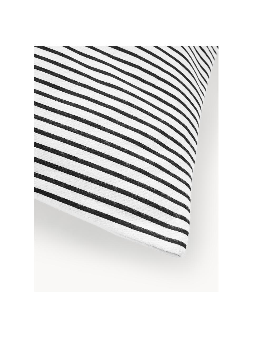 Federa reversibile in flanella con motivo schiaccianoci Noan, Nero, bianco, Larg. 50 x Lung. 80 cm