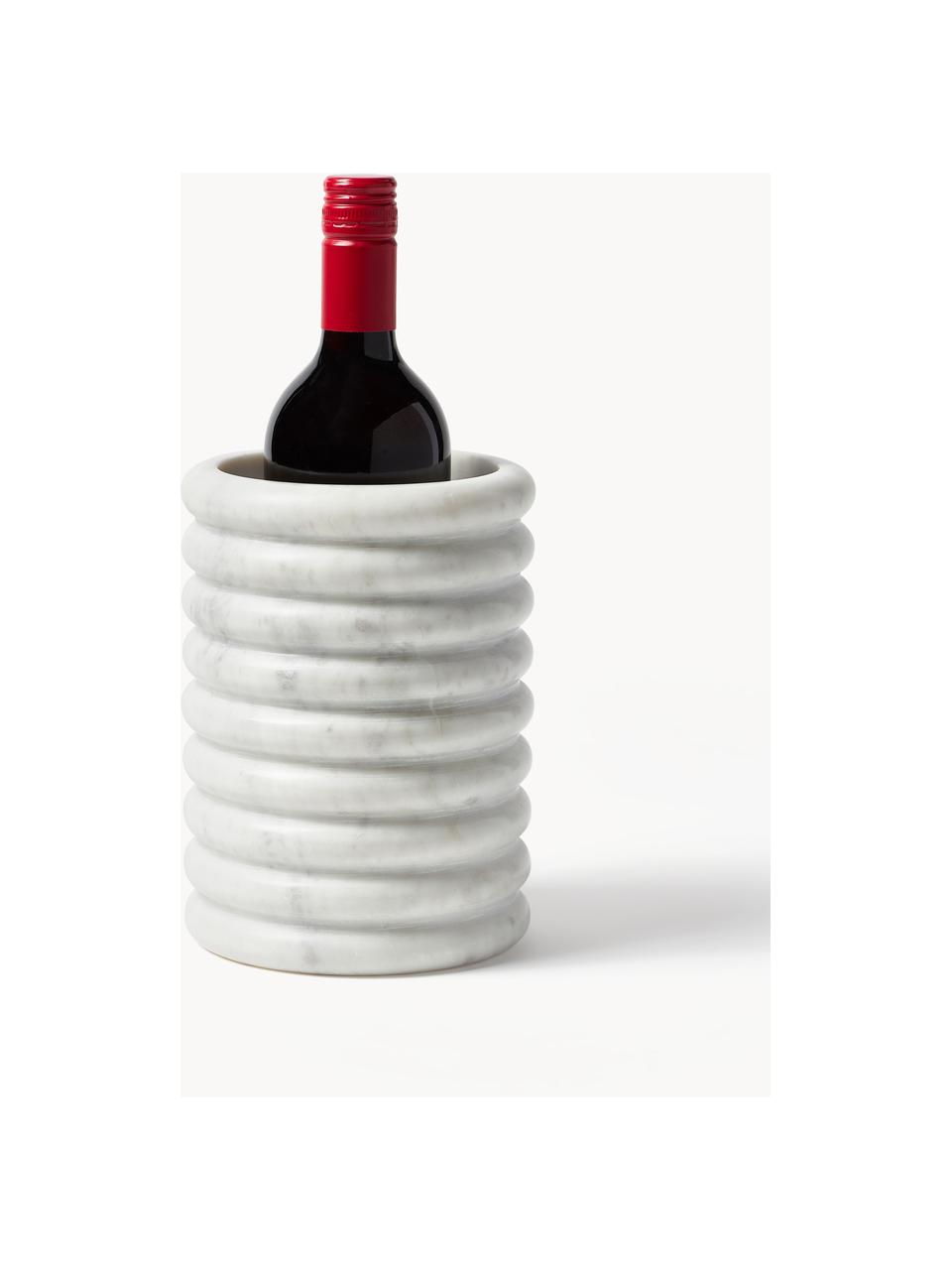 Marmeren wijnkoeler Zuri, Marmer, Wit, gemarmerd, Ø 14 x H 19 cm