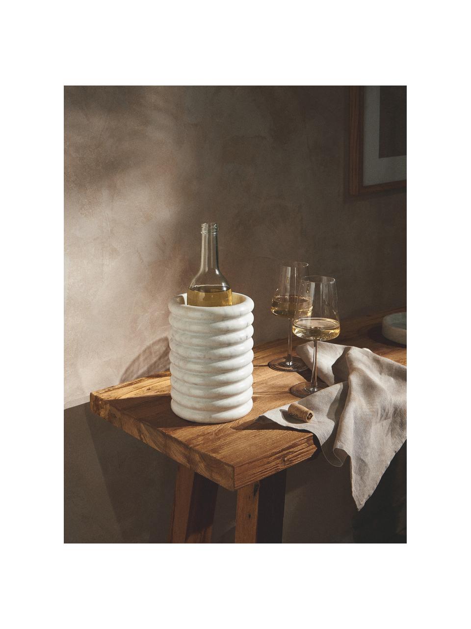 Refrigeratore per vino in marmo Zuri, Marmo, Bianco marmorizzato, Ø 14 x Alt. 19 cm