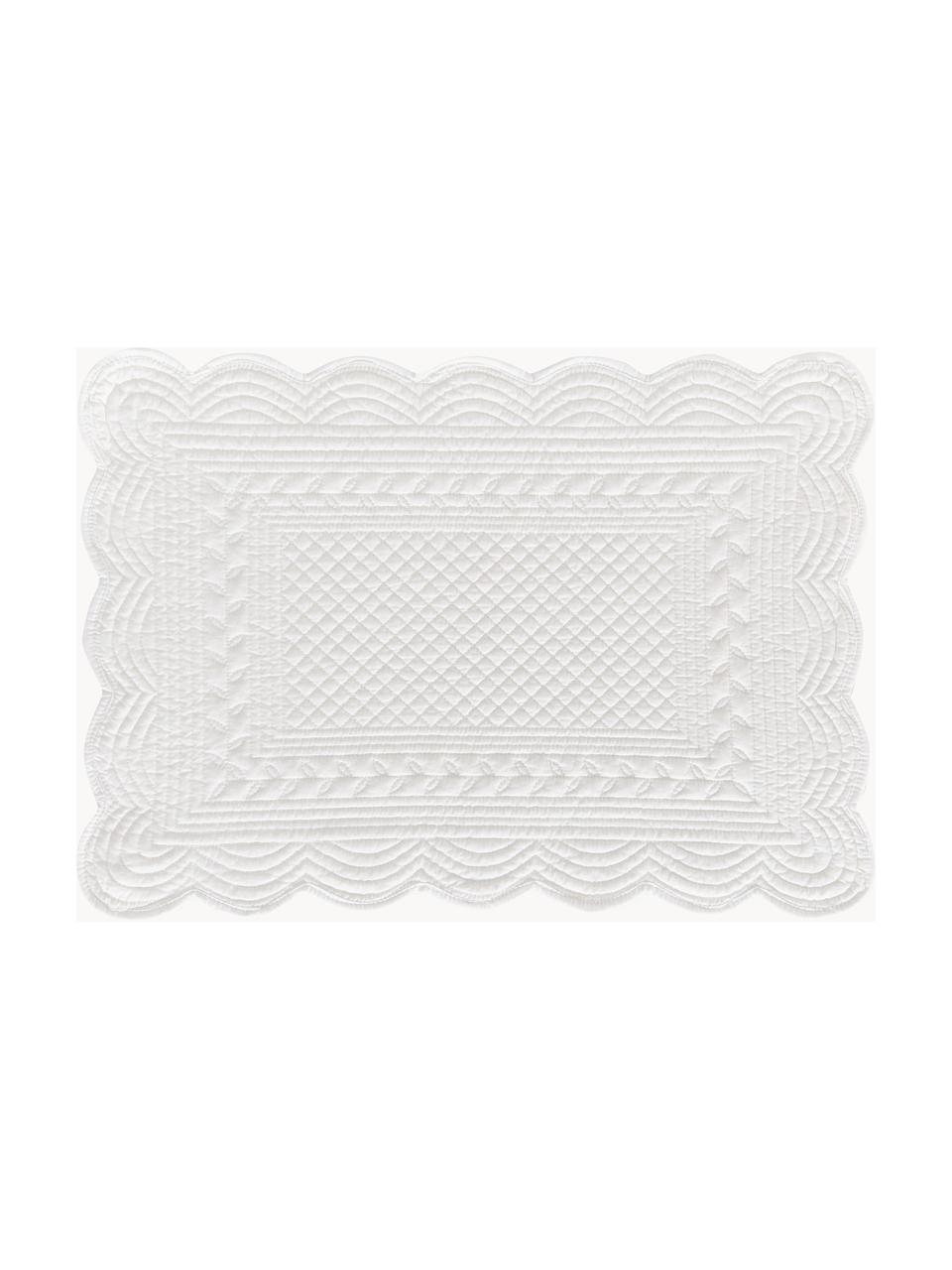 Placemats Boutis, 2 stuks, 100% katoen, Wit, B 34 x L 48 cm