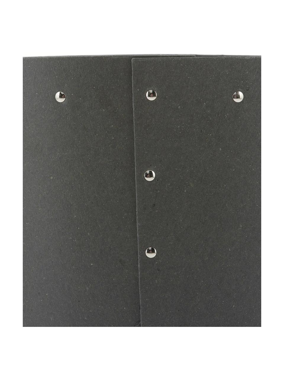 Papierkorb Aries aus Karton in Grau, Fester, laminierter Karton, Grau, Silberfarben, Ø 27 x H 35 cm