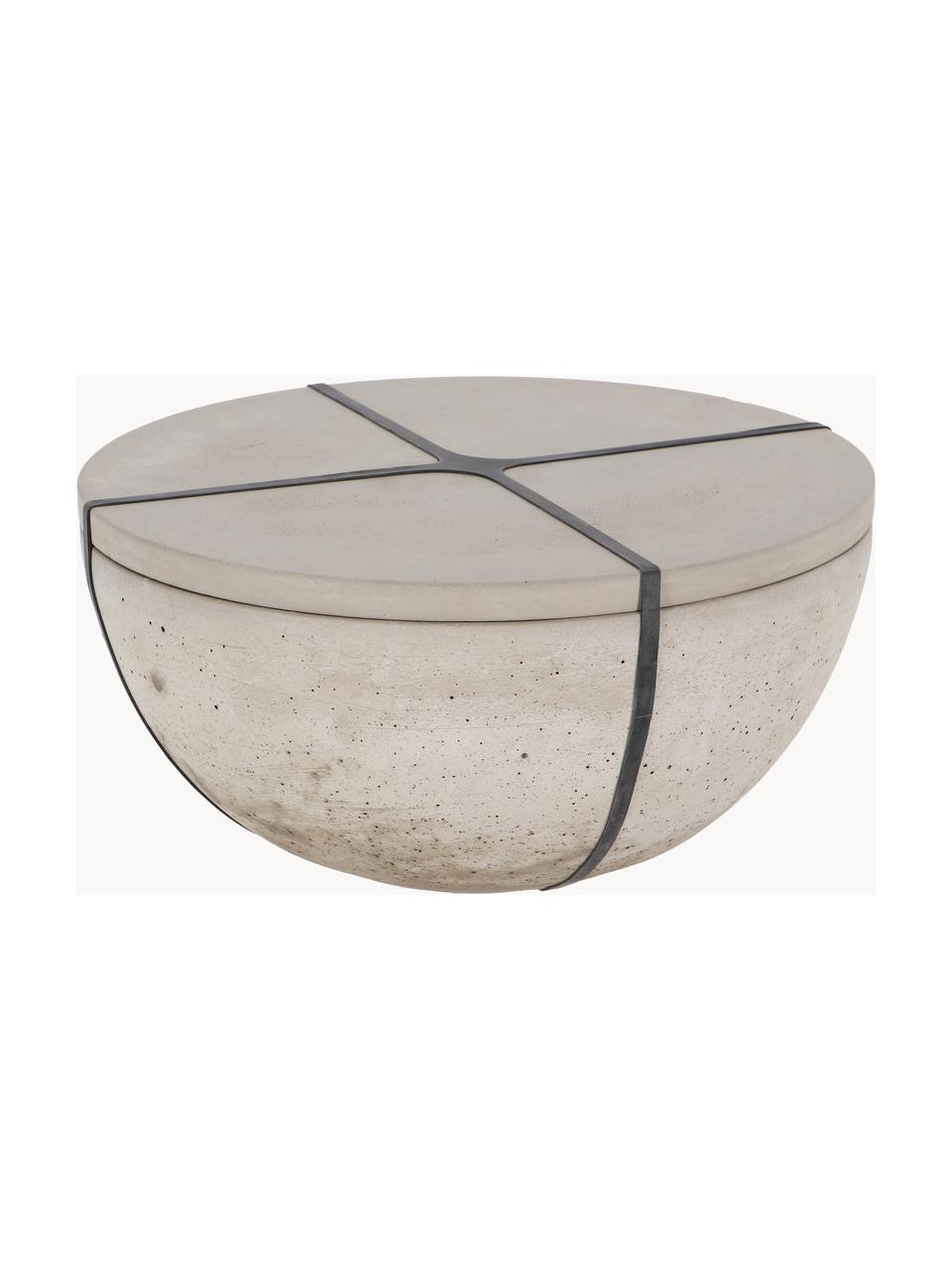Dreidocht-Gartenkerze Round, Behälter: Beton, Grau, Ø 28 x H 14 cm
