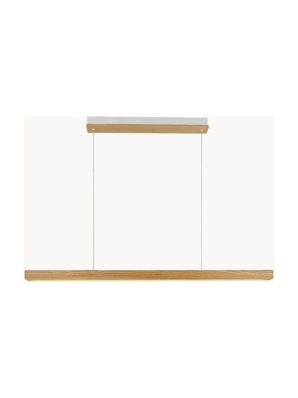 Lampada a sospensione grande a LED con luce regolabile Ilgas, Paralume: legno, Legno, bianco, Larg. 115 x Alt. 4 cm