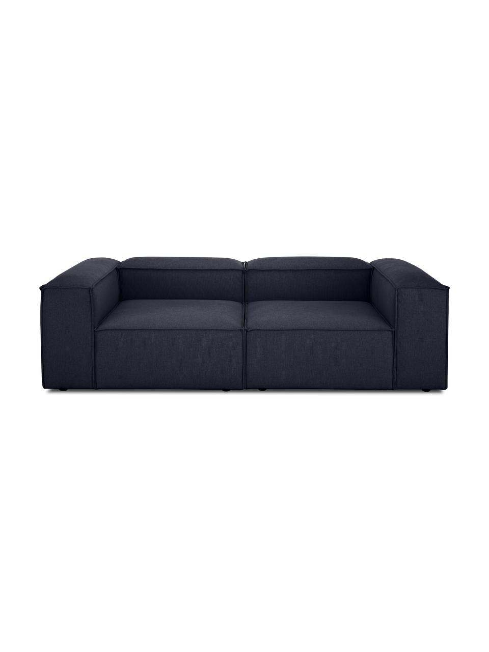 Sofá modular Lennon (3 plazas), Tapizado: 100% poliéster Alta resis, Estructura: madera de pino maciza, ma, Patas: plástico Las patas están , Tejido azul oscuro, An 238 x F 119 cm