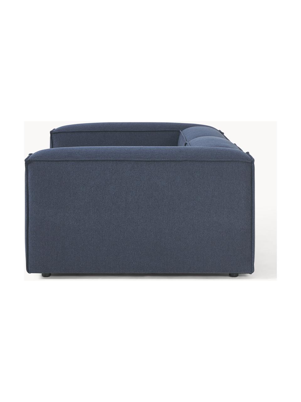 Modulares Sofa Lennon (3-Sitzer), Bezug: 100 % Polyester Der strap, Gestell: Massives Kiefernholz, Spe, Füße: Kunststoff Dieses Produkt, Webstoff Dunkelblau, B 238 x T 119 cm