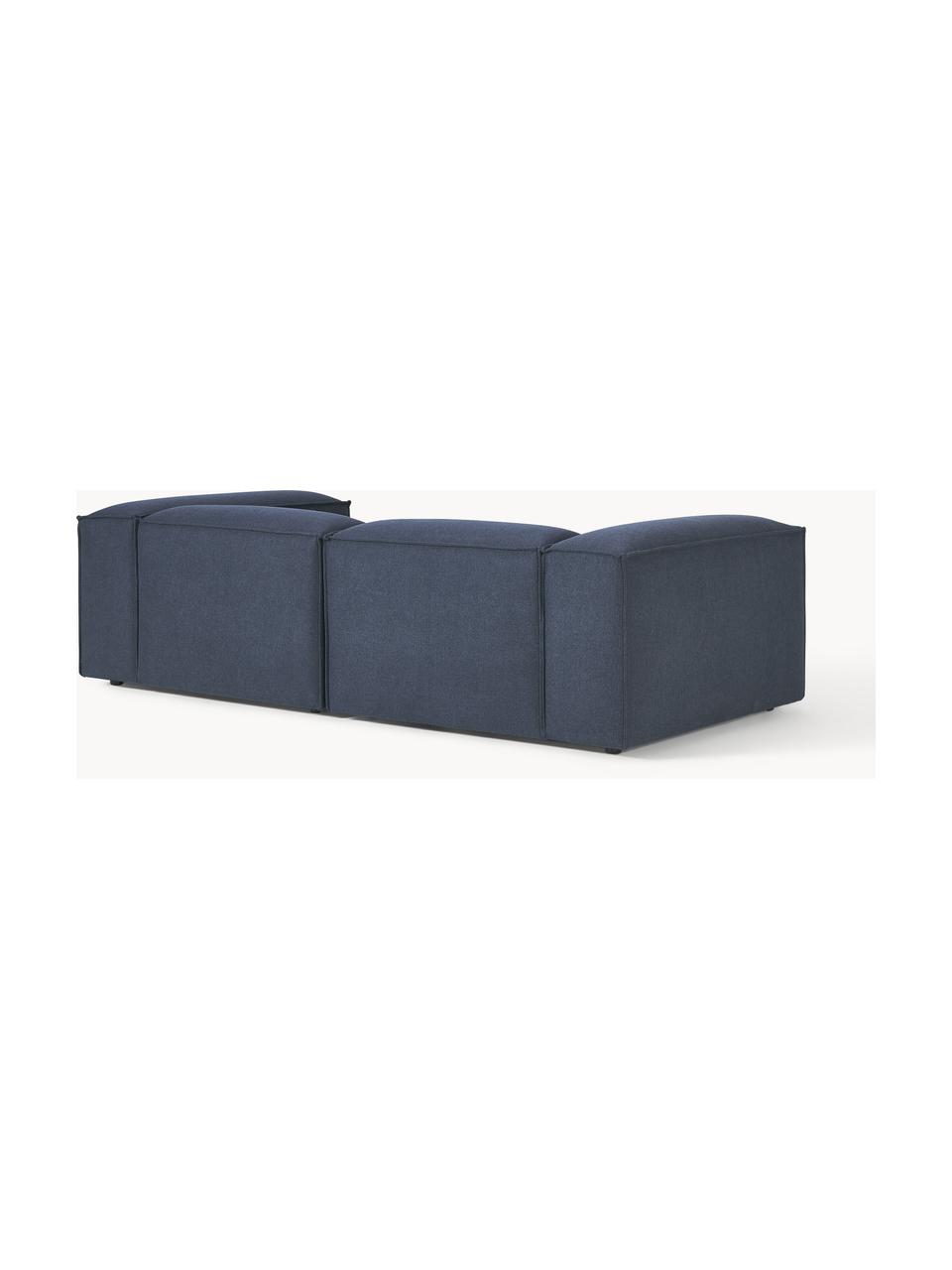 Modulares Sofa Lennon (3-Sitzer), Bezug: 100 % Polyester Der strap, Gestell: Massives Kiefernholz, Spe, Füße: Kunststoff Dieses Produkt, Webstoff Dunkelblau, B 238 x T 119 cm