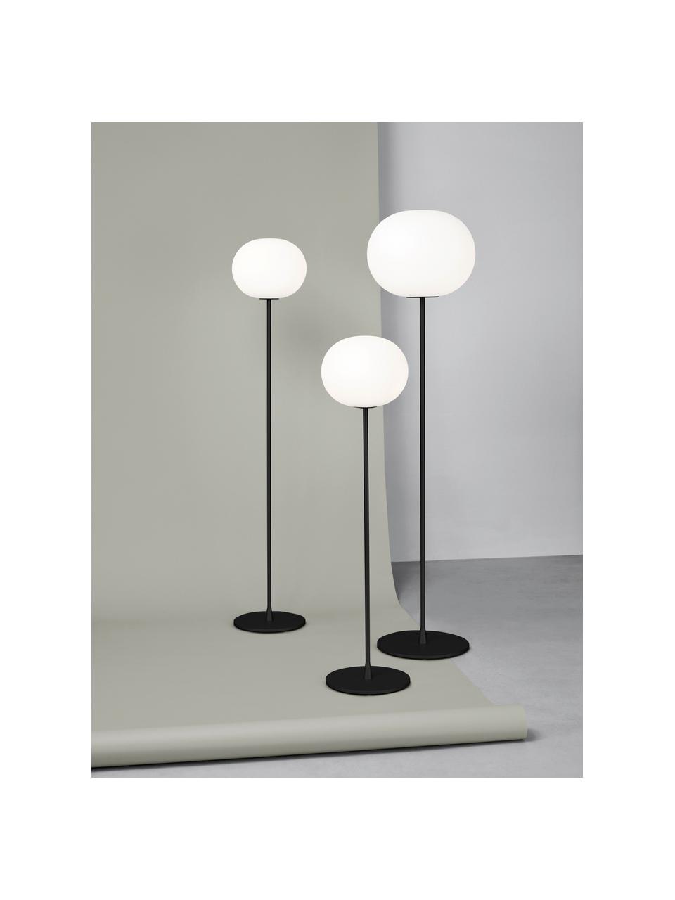 Dimbare vloerlamp Glo-Ball, Lampenkap: glas, Zwart, H 135 cm