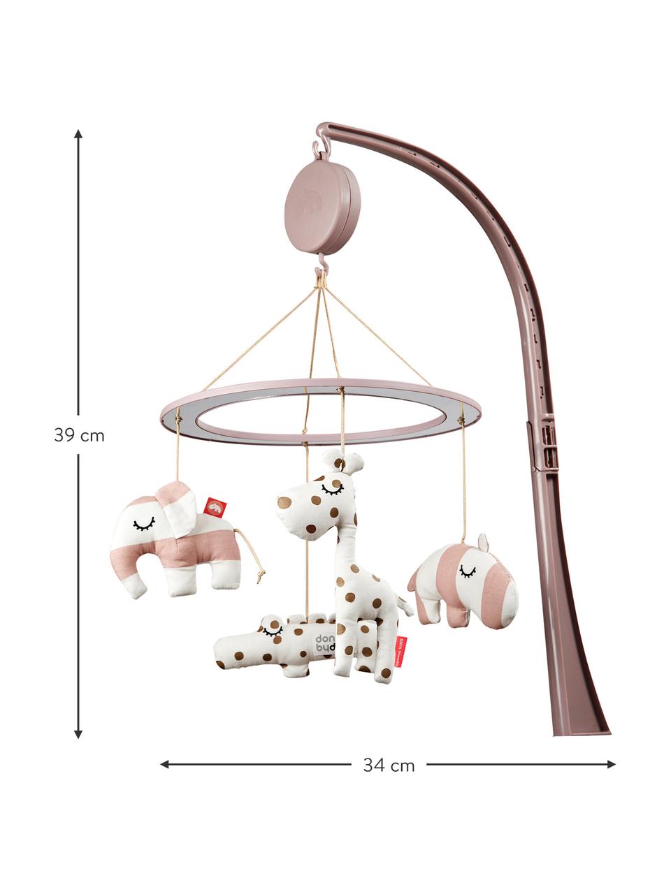 Móvil musical Sleepy, Funda: 100% algodón, Rosa, An 34 x L 39 cm