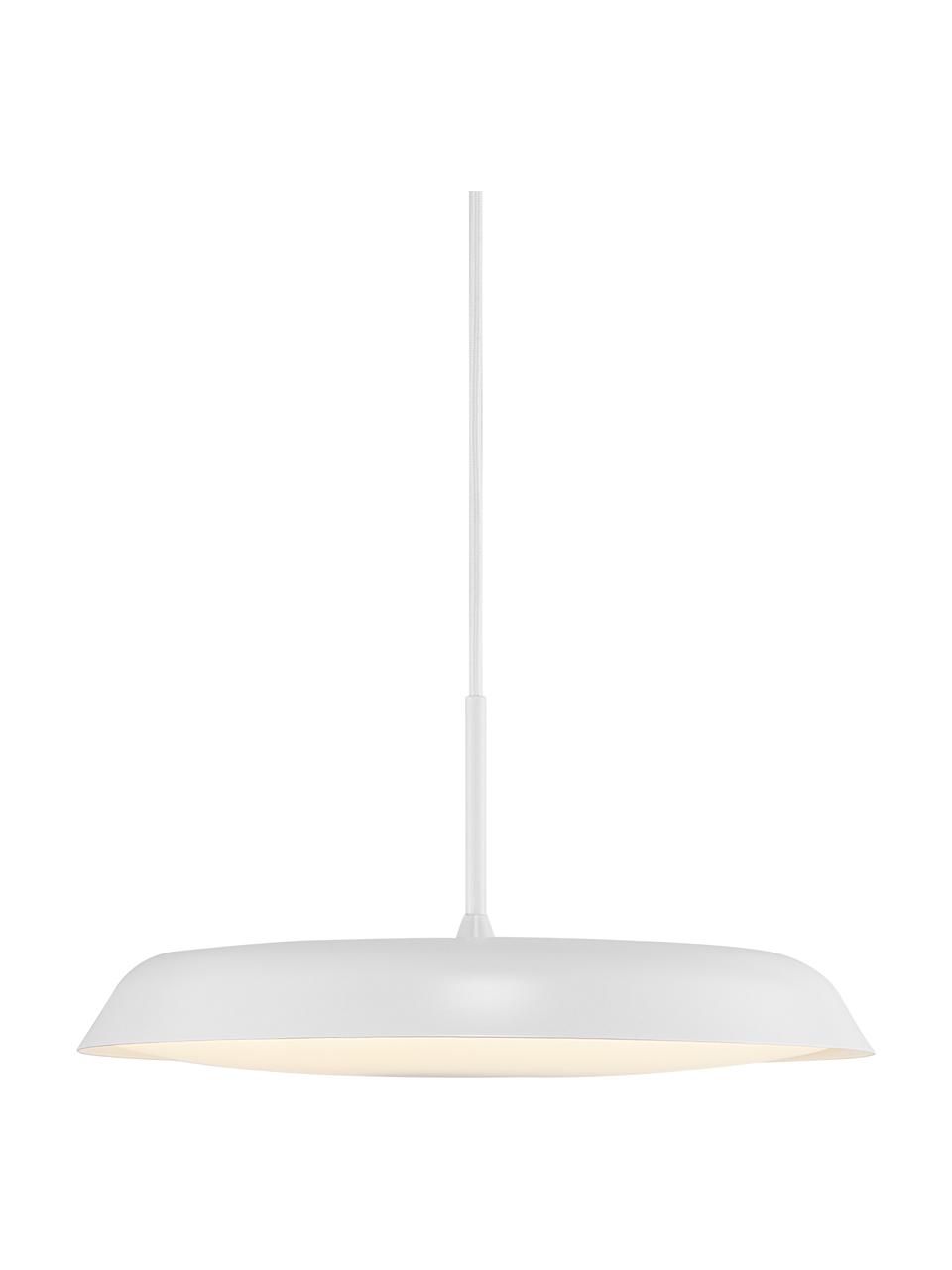 Suspension LED ronde blanche Piso, Blanc, Ø 36 x haut. 17 cm